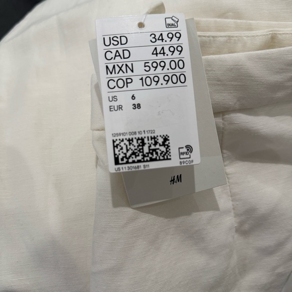 H&M Cream Wide Leg Pants - Picture 3 of 7